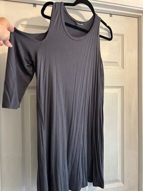 Popana One-Shoulder A-Line Dress in Dark Gray